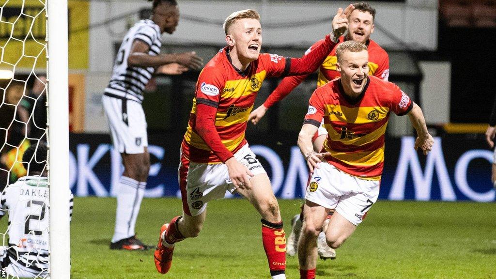 Partick Thistle's Kyle Turner celebrates scoring against Queen's Park