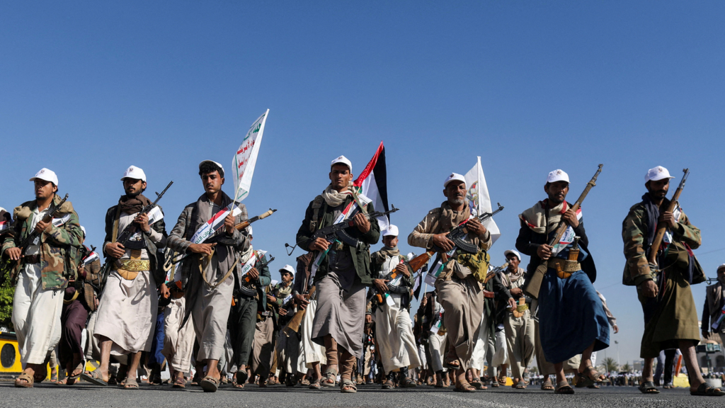 Fighters in Yemen