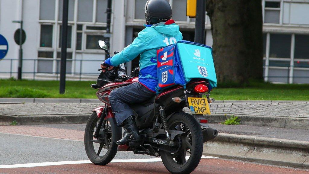 A Deliveroo rider