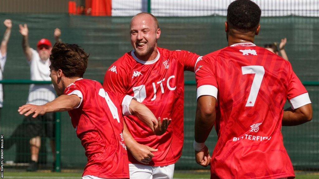 Jersey Bulls celebrate a goal