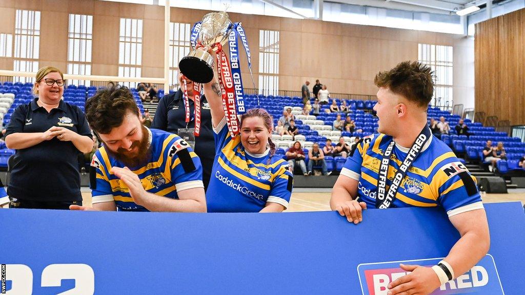 Jodie Boyd-Ward celebrates Leeds's win in last year's final