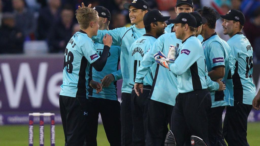 Surrey celebrate wicket