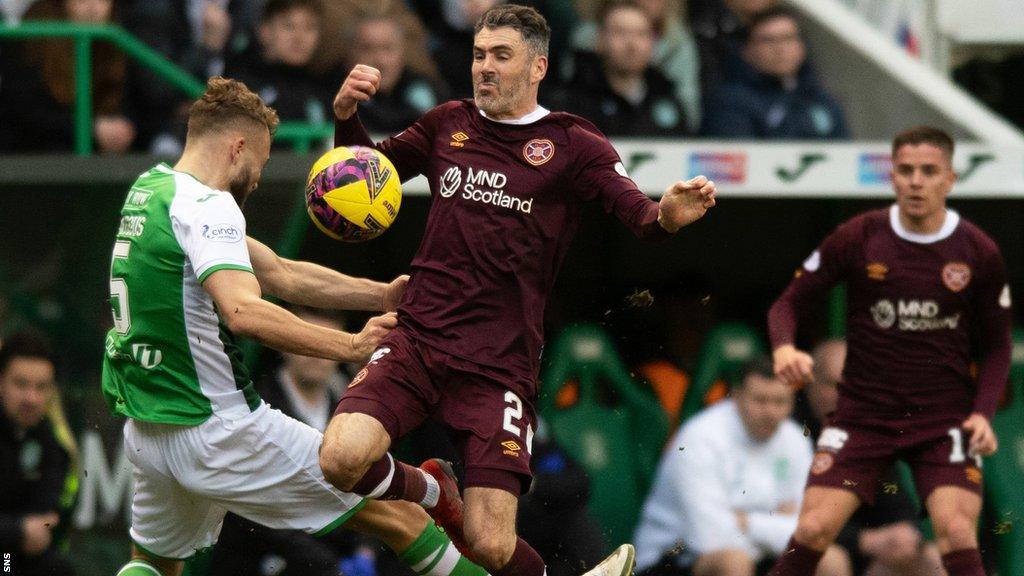 Ryan Porteous played in Hibs' Scottish cup defeat by Hearts on Sunday