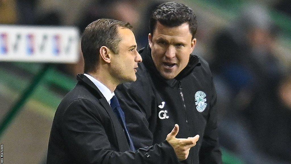 Shaun Maloney and Gary Caldwell on the touchline