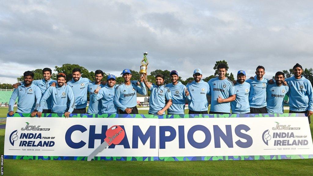 India with the ODI series trophy