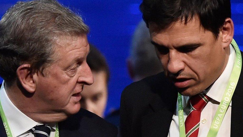 Roy Hodgson and Chris Coleman at the Euro 2016 draw