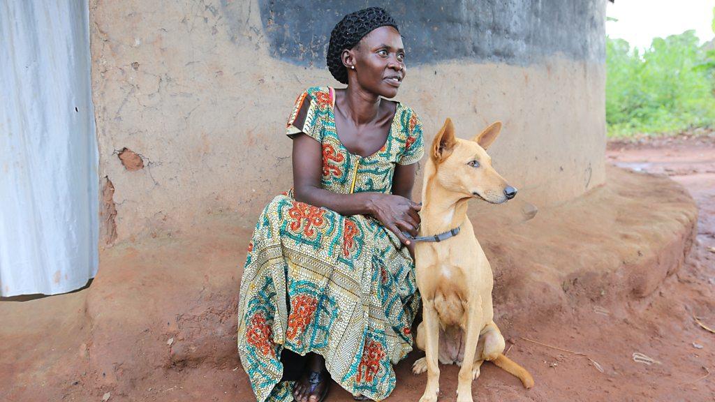 woman with dog