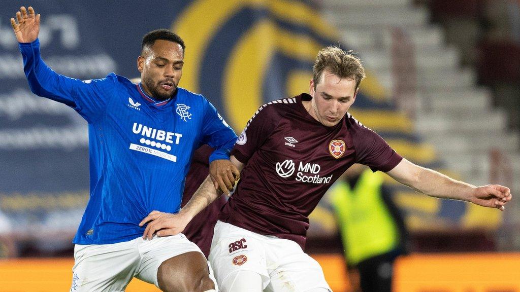 Rangers forward Danilo and Hearts midfielder Calem Nieuwenhof