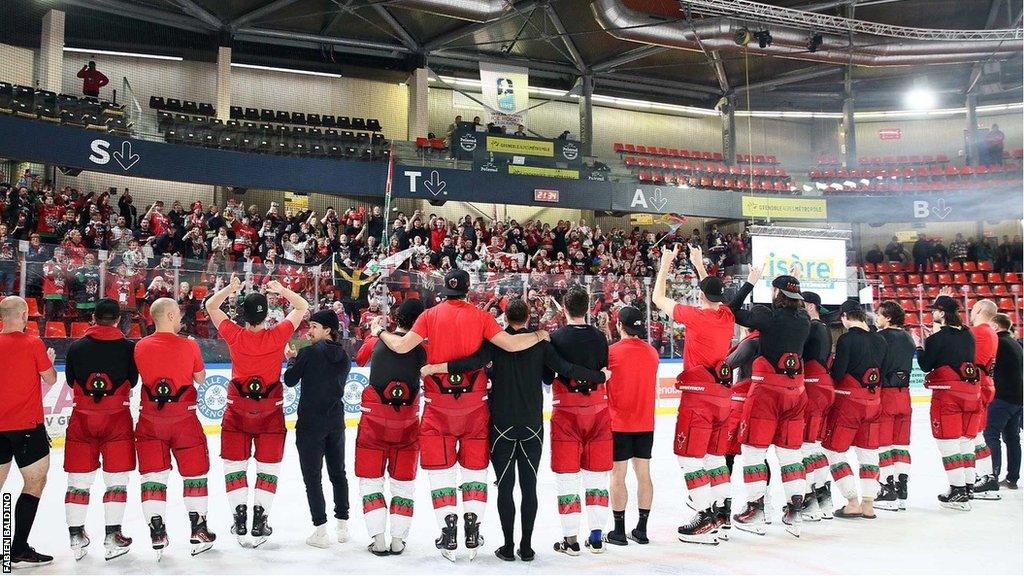 Cardiff Devils players celebrate