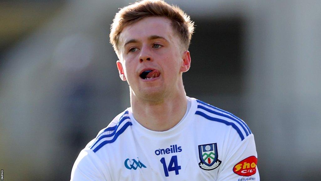 Karl Gallagher in action for Monaghan