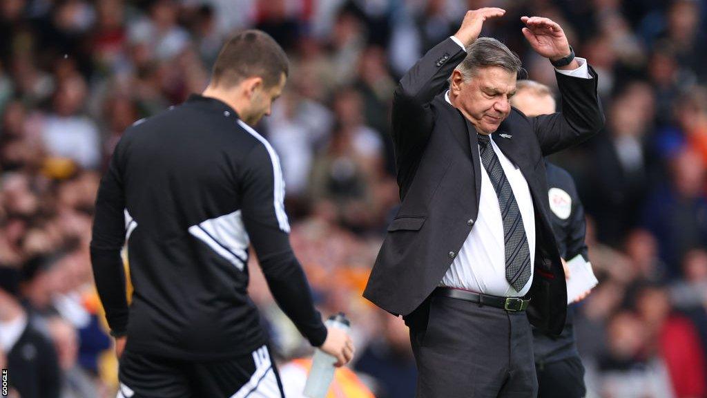 Leeds United manager Sam Allardyce reacts after Patrick Bamford misses a penalty