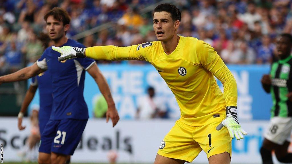 Kepa Arrizabalaga playing for Chelsea in a pre-season friendly