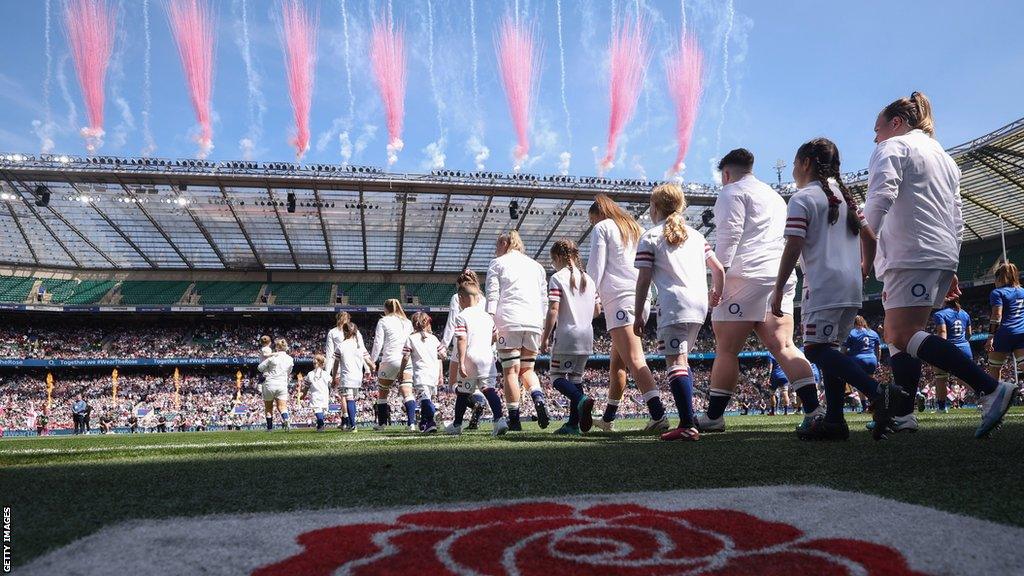 England women walk out at Twickenham