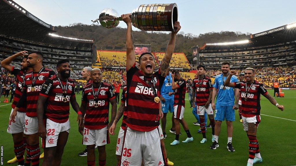 Joao Gomes won the Copa Libertadores with Flamengo in October