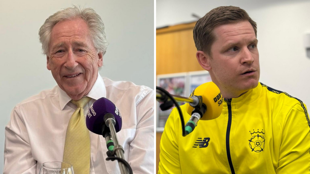 Rod Bransgrove and Ben Brown look on at the Hampshire Cricket Forum