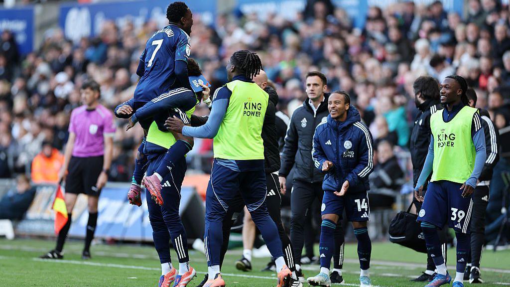 Leicester players celebrate