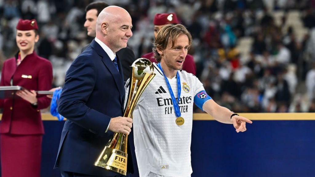 Gianni Infantino and Luka Modric