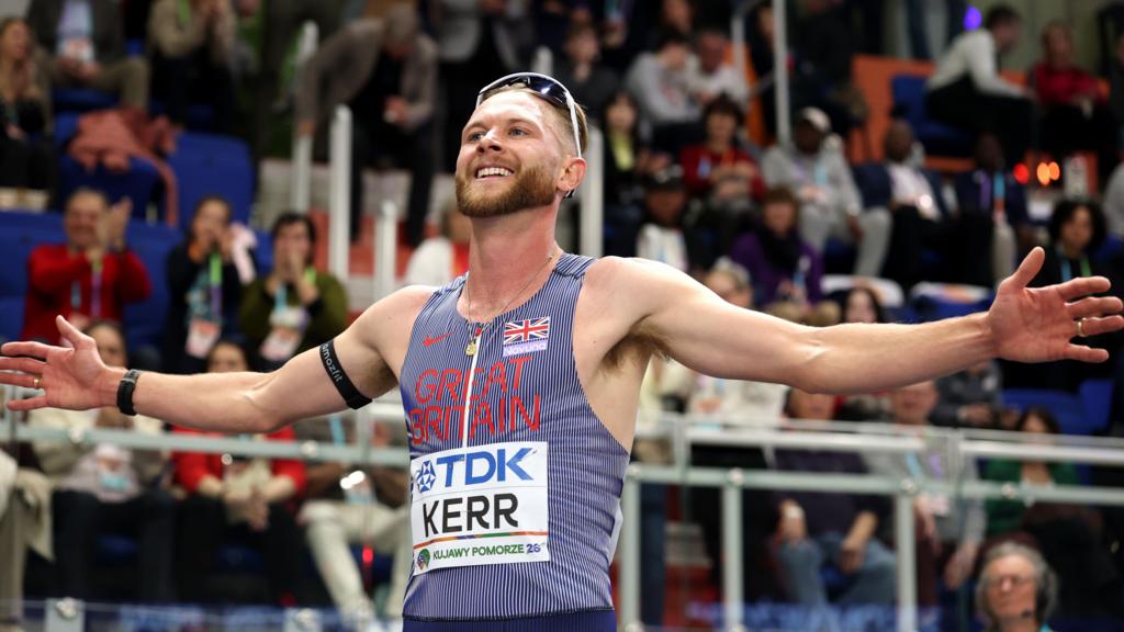 Josh Kerr celebrates