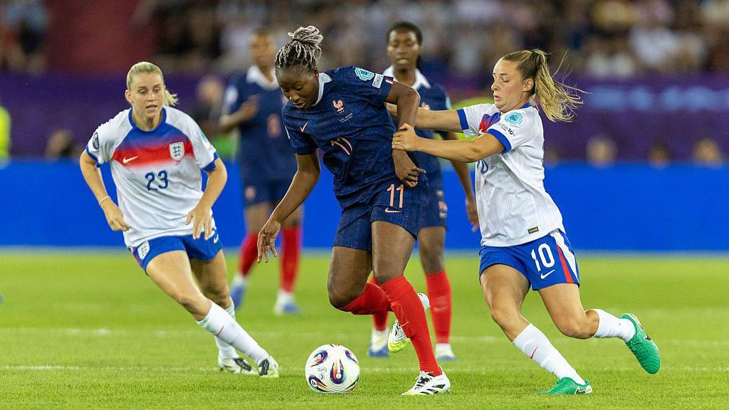 England and France in action.