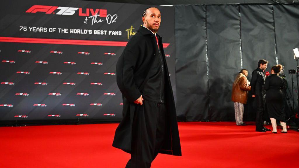 Lewis Hamilton on the red carpet at the O2 Arena