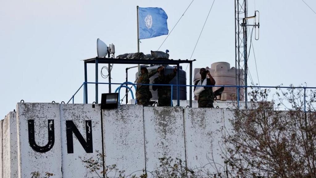 UN peacekeepers observe the border with Israel