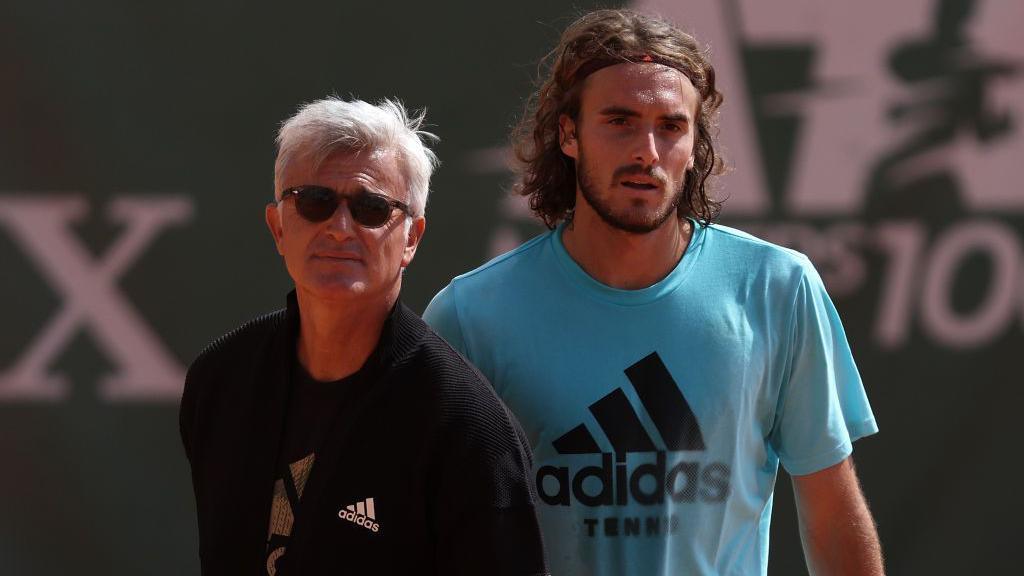 Apostolos Tsitsipas (left)and son Stefanos (right) 