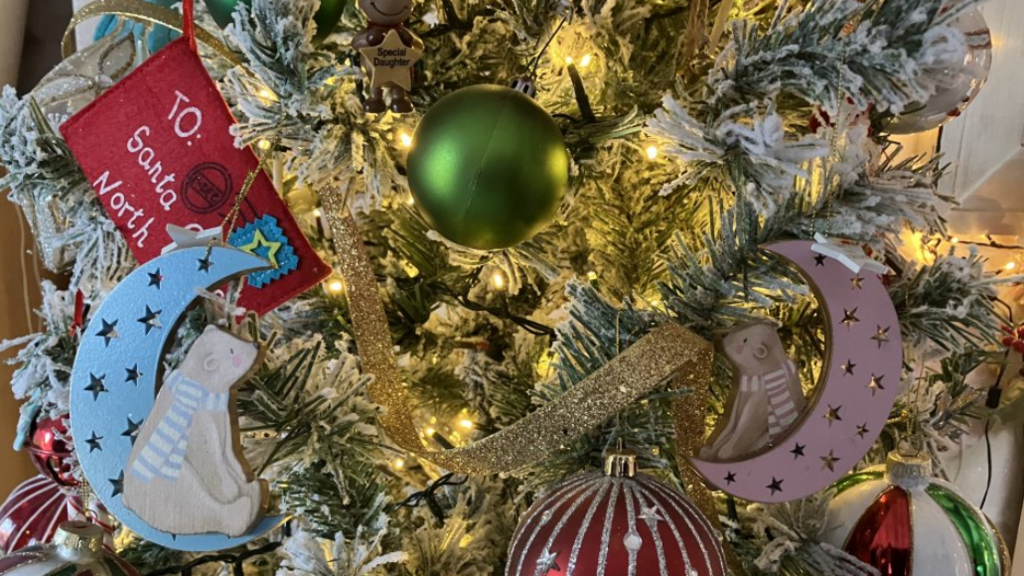 Baubles on a Christmas tree