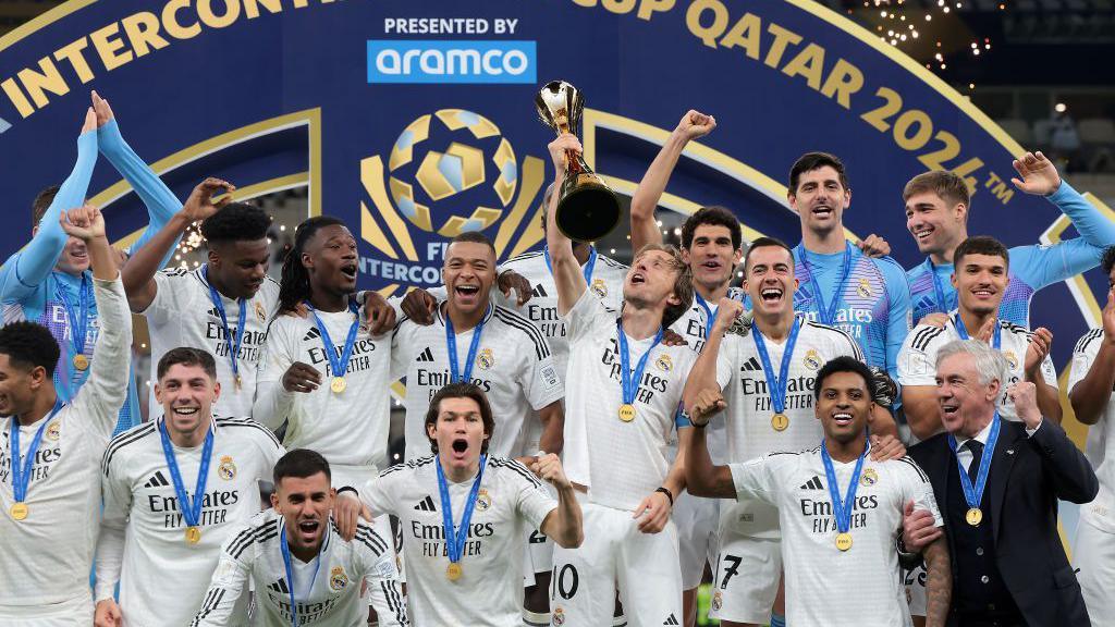 Real Madrid lift the trophy