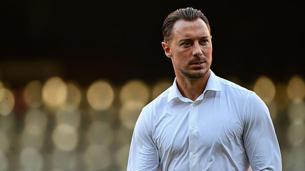 Newcastle United Head Coach Matthias Jaissle looks on