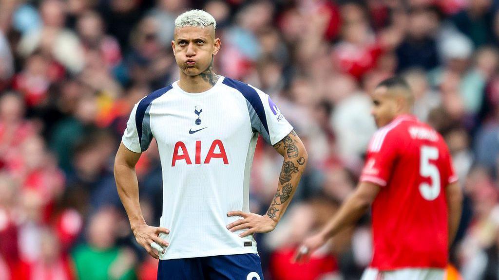 Richarlison reacts to conceding a goal