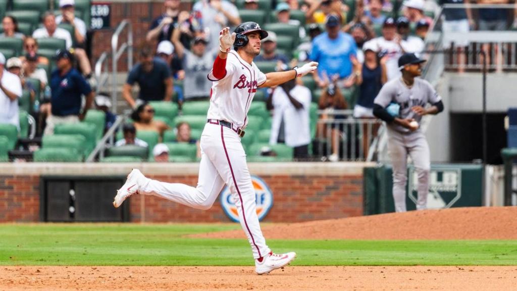 Matt Olson #28 of the Atlanta Braves