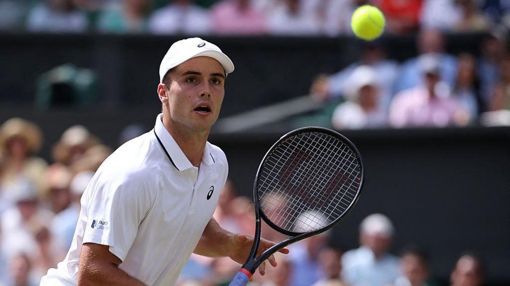 Arthur Fery watches the ball during the Wimbledon semi-final.