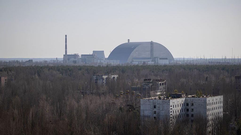 A general view shows the current state of the 30-kilometer Chernobyl Exclusion Zone. 