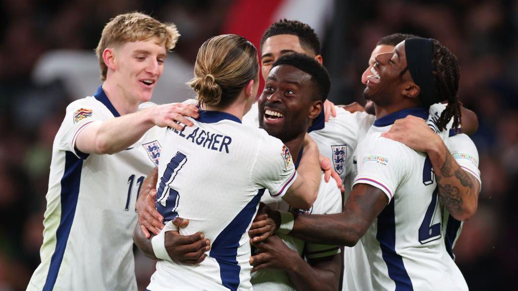 England players celebrate 