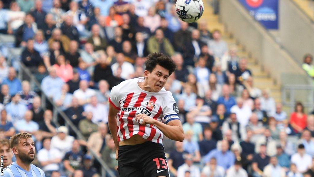 Sunderland's Luke O'Nien heads the ball during their goalless draw with Coventry