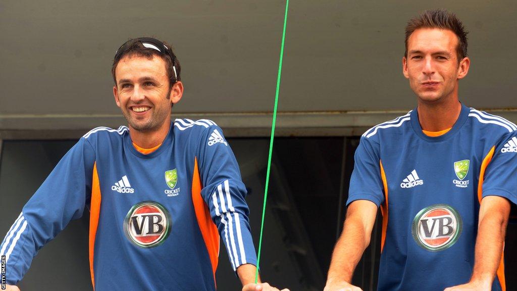 Nathan Lyon and Trent Copeland