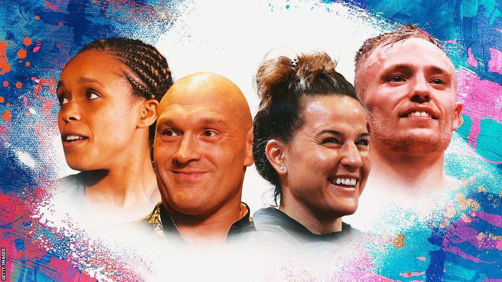 Close up pictures of Natasha Jonas, Tyson Fury, Chatelle Cameron and Sunny Edwards