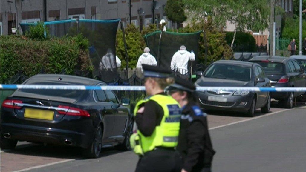 Police outside Katie Higton's home