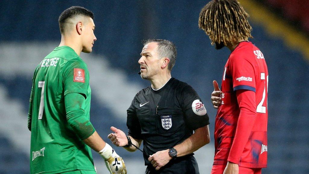 Birmingham City keeper Neil Etheridge reported the incident to match referee Keith Stroud alongside Blues team-mate Dion Sanderson at Ewood Park