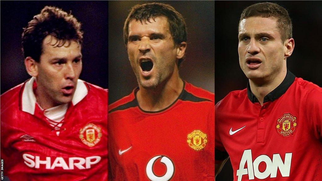 Bryan Robson, Roy Keane and Nemanja Vidic