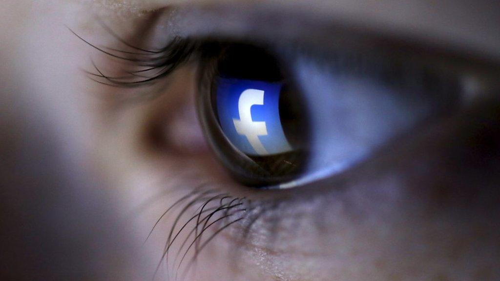 Eyeball and Facebook logo