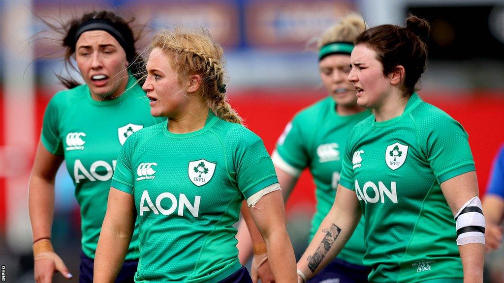 Neve Jones pictured during Ireland's Six Nations loss to France in Cork