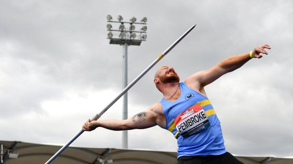 Javelin thrower Dan Pembroke in action