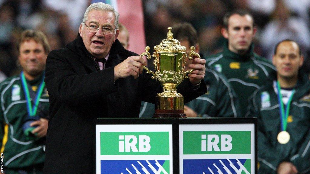 Syd Millar with the Rugby World Cup