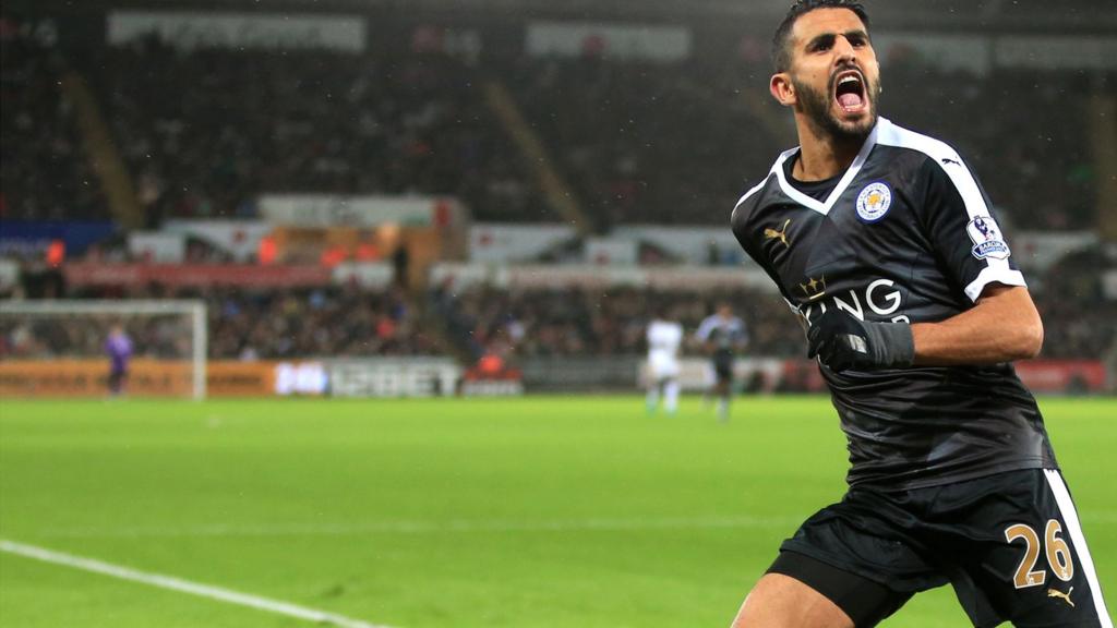 Riyad Mahrez celebrates