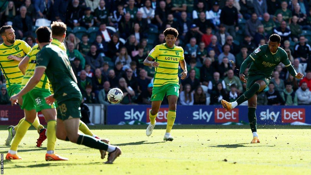 Morgan Whittaker scores the second of his two first-half goals