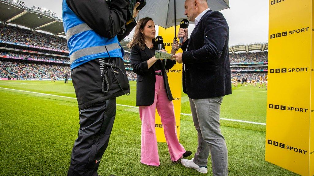 Sarah Mulkerrins presents the GAA All-Ireland Football final for ý Sport