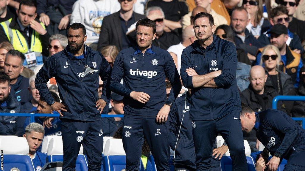 Ashley Cole, Joe Edwards and Frank Lampard (from left to right) at Chelsea