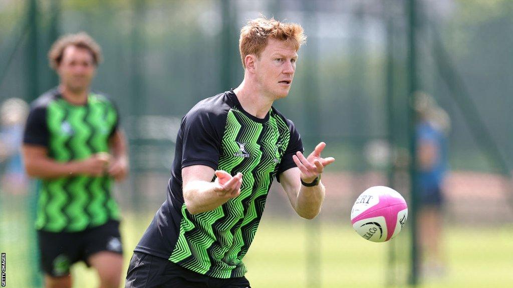 Rhys Patchell in training with the World XV