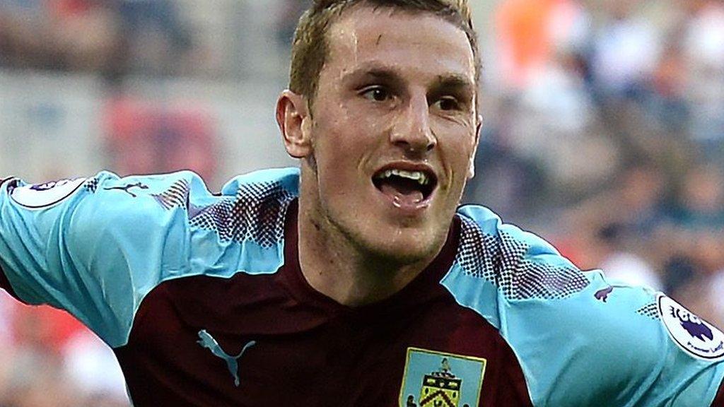 Chris Wood celebrates Burnley's equaliser against Tottenham